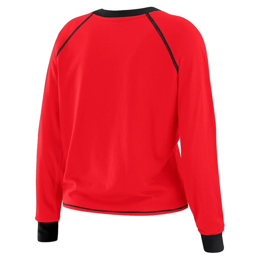San Francisco 49ers WEAR by Erin Andrews Women's Tie-Front Long Sleeve T-Shirt - Scarlet outlet