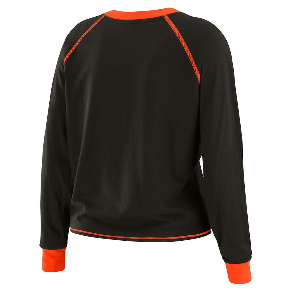Cincinnati Bengals WEAR by Erin Andrews Women's Tie-Front Long Sleeve T-Shirt - Black cheap