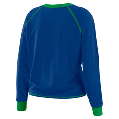 Seattle Seahawks WEAR by Erin Andrews Women's Tie-Front Long Sleeve T-Shirt - Royal discount
