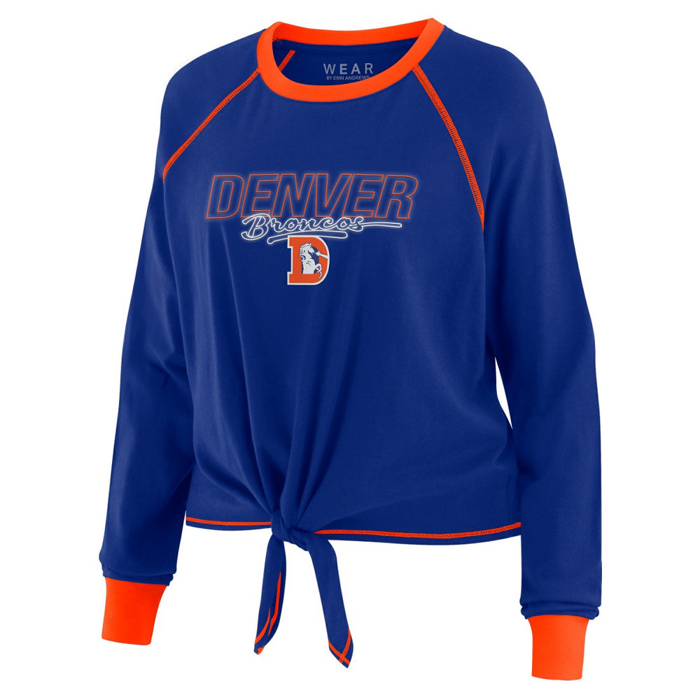 Denver Broncos WEAR by Erin Andrews Women's Tie-Front Long Sleeve T-Shirt - Royal online