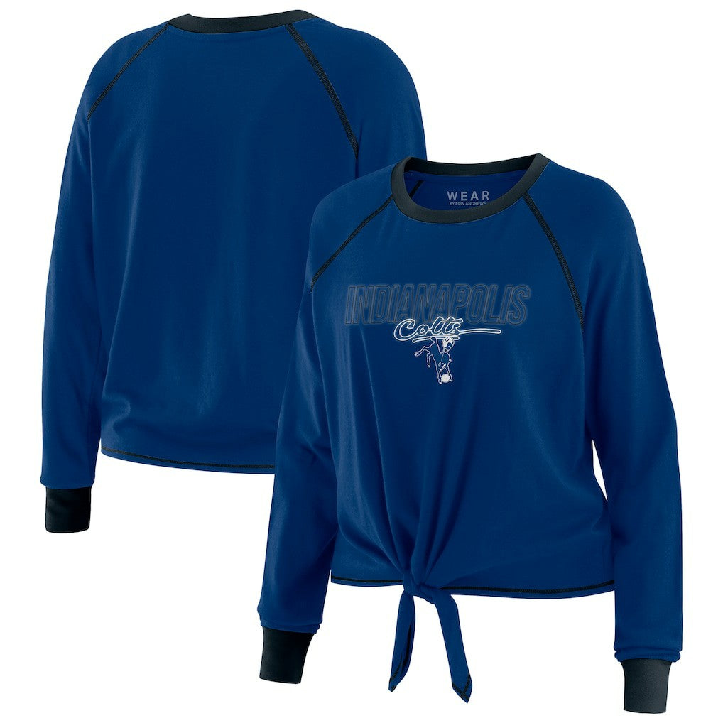 Indianapolis Colts WEAR by Erin Andrews Women's Tie-Front Long Sleeve T-Shirt - Royal online