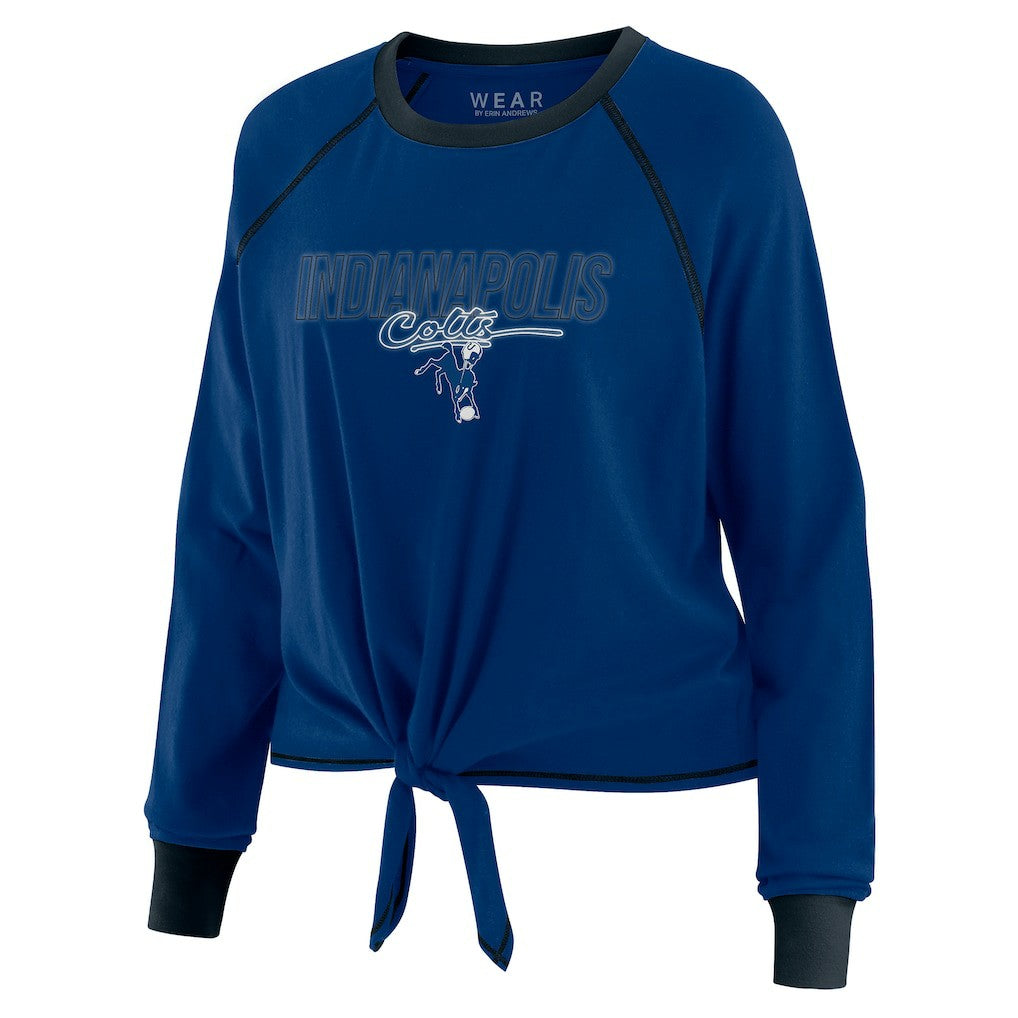 Indianapolis Colts WEAR by Erin Andrews Women's Tie-Front Long Sleeve T-Shirt - Royal online