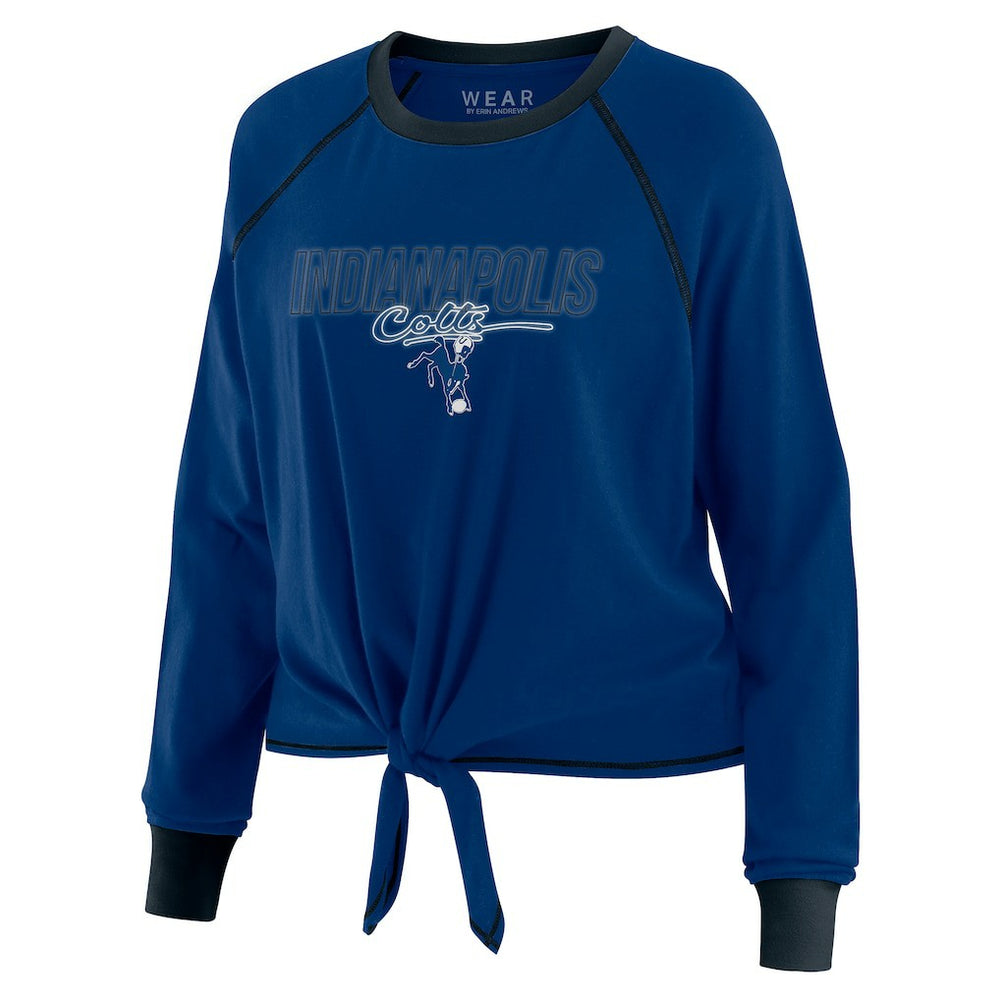 Indianapolis Colts WEAR by Erin Andrews Women's Tie-Front Long Sleeve T-Shirt - Royal online