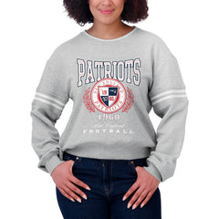 New England Patriots WEAR by Erin Andrews Women's Pullover Sweatshirt - Heather Gray for sale