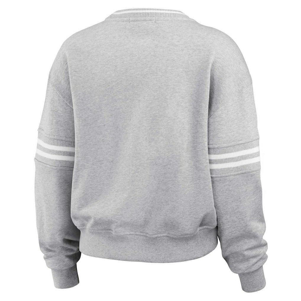 New Orleans Saints WEAR by Erin Andrews Women's Cropped Pullover Sweatshirt - Heather Gray sale