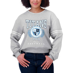 Tennessee Titans WEAR by Erin Andrews Women's Cropped Pullover Sweatshirt - Heather Gray for sale