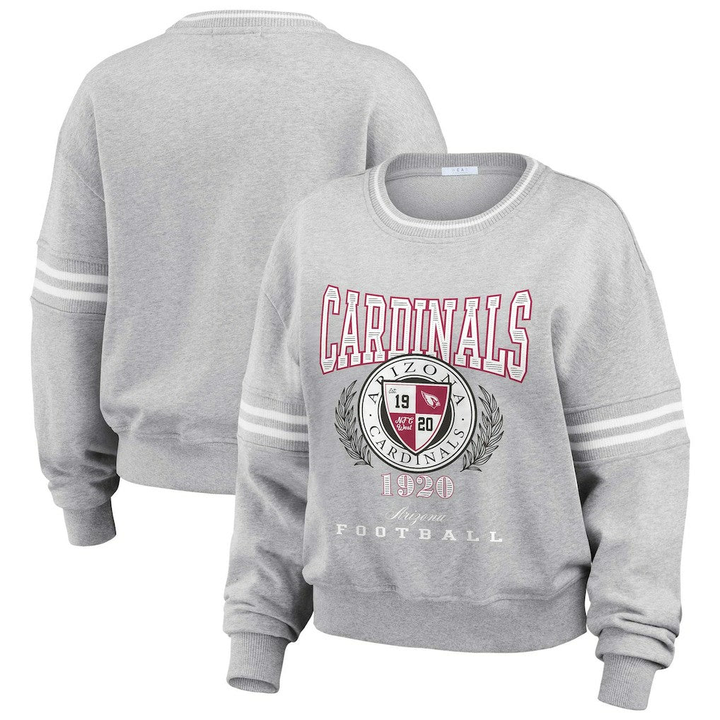 Arizona Cardinals WEAR by Erin Andrews Women's Cropped Pullover Sweatshirt - Heather Gray online