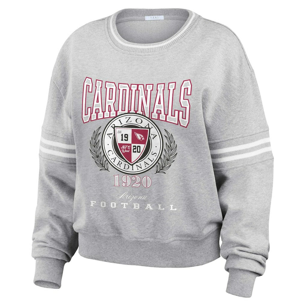 Arizona Cardinals WEAR by Erin Andrews Women's Cropped Pullover Sweatshirt - Heather Gray online