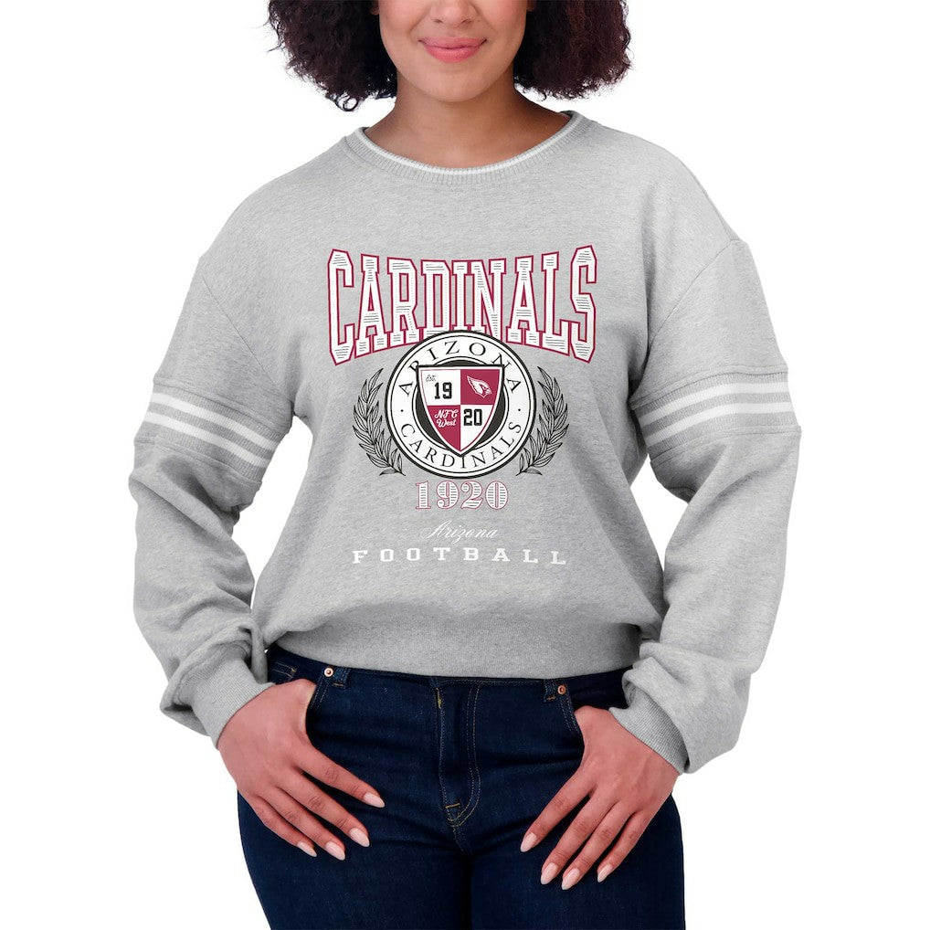 Arizona Cardinals WEAR by Erin Andrews Women's Cropped Pullover Sweatshirt - Heather Gray online