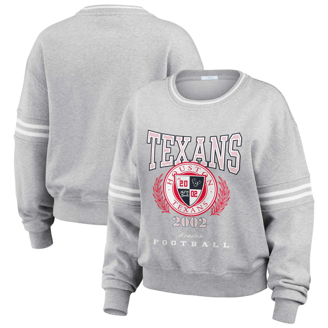 Houston Texans WEAR by Erin Andrews Women's Cropped Pullover Sweatshirt - Heather Gray online