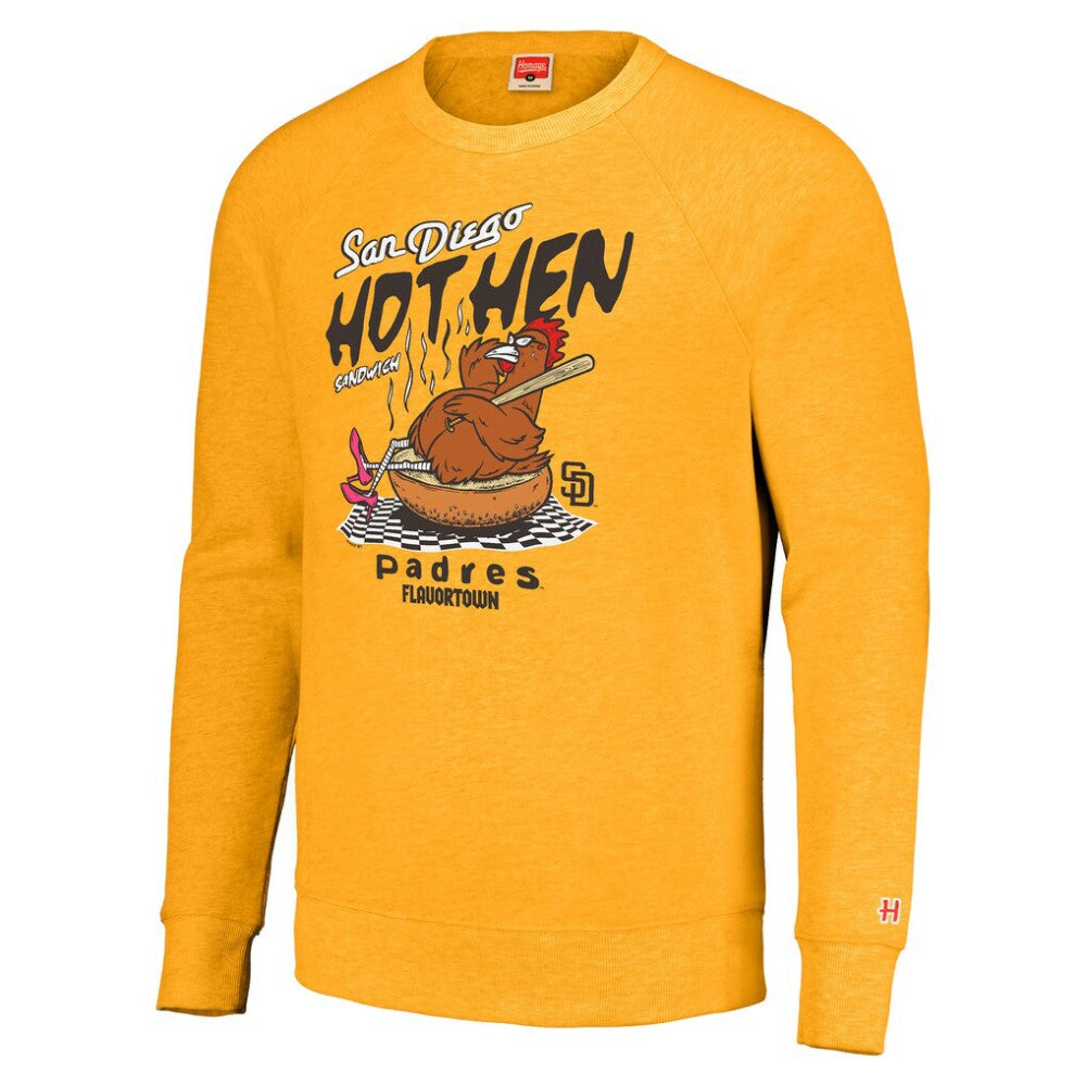 San Diego Padres MLB x Guy Fieri’s Flavortown Unisex Tri-Blend Pullover Sweatshirt - Gold