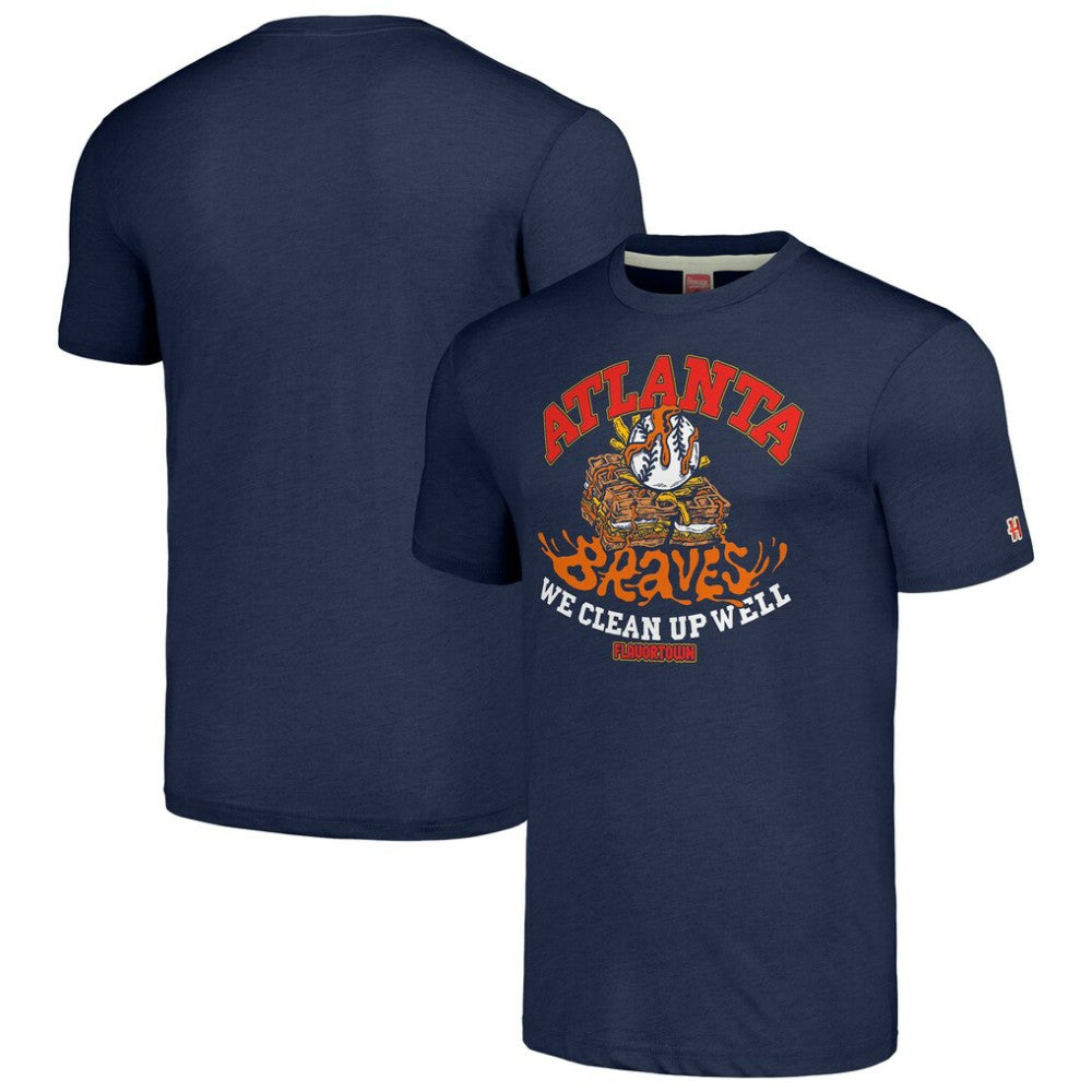 Atlanta Braves MLB x Guy Fieri’s Flavortown Unisex Tri-Blend T-Shirt - Navy