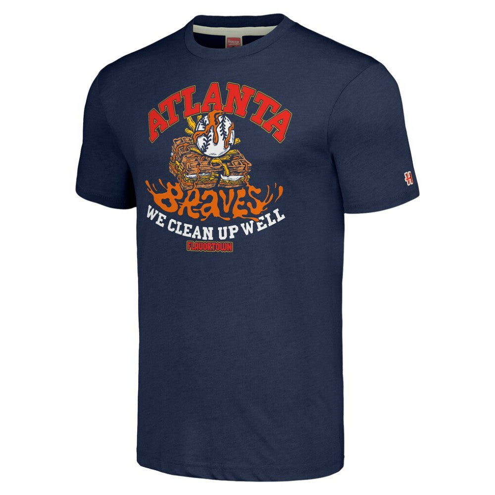 Atlanta Braves MLB x Guy Fieri’s Flavortown Unisex Tri-Blend T-Shirt - Navy