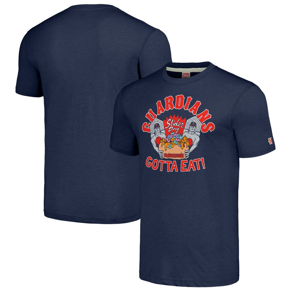 Cleveland Guardians MLB x Guy Fieri’s Flavortown Unisex Tri-Blend T-Shirt - Navy