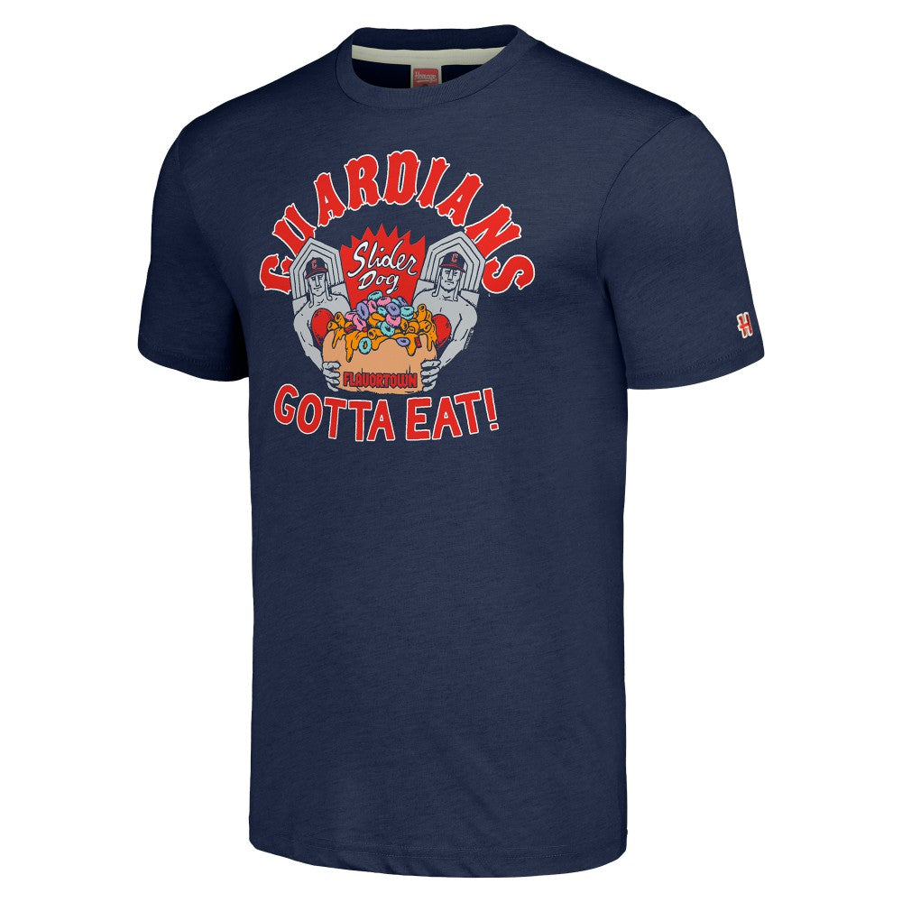 Cleveland Guardians MLB x Guy Fieri’s Flavortown Unisex Tri-Blend T-Shirt - Navy