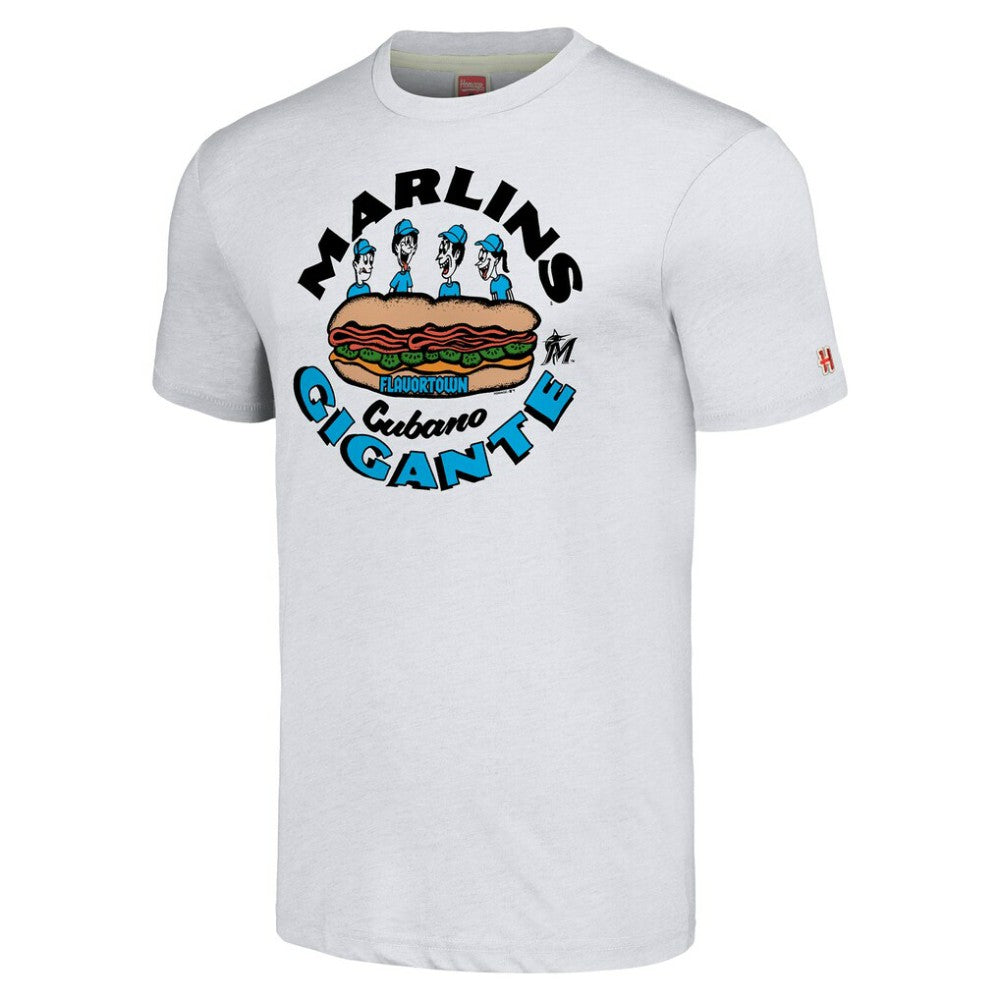 Miami Marlins MLB x Guy Fieri’s Flavortown Unisex Tri-Blend T-Shirt - Ash