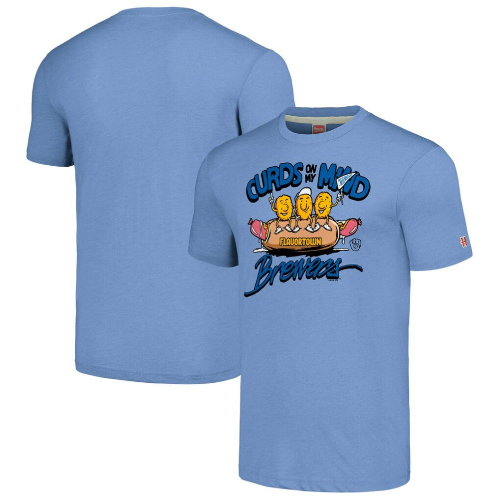 Milwaukee Brewers MLB x Guy Fieri’s Flavortown Unisex Tri-Blend T-Shirt - Light Blue