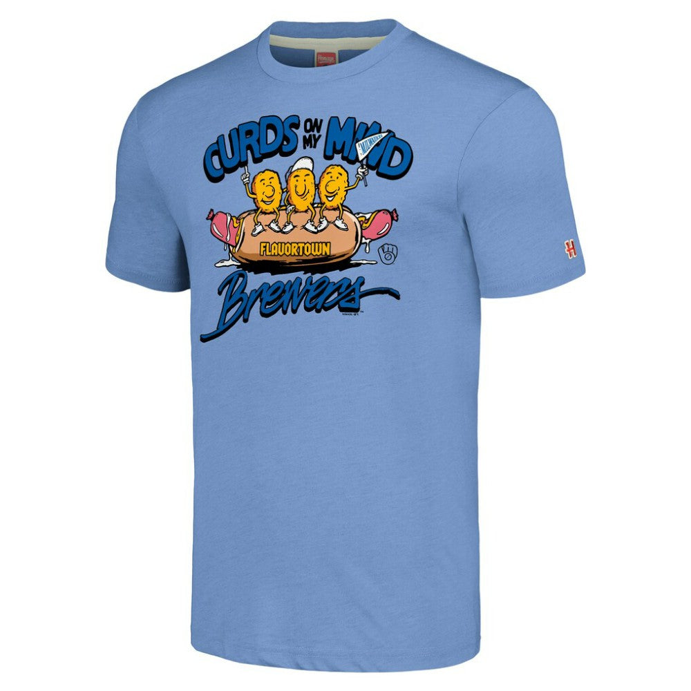 Milwaukee Brewers MLB x Guy Fieri’s Flavortown Unisex Tri-Blend T-Shirt - Light Blue