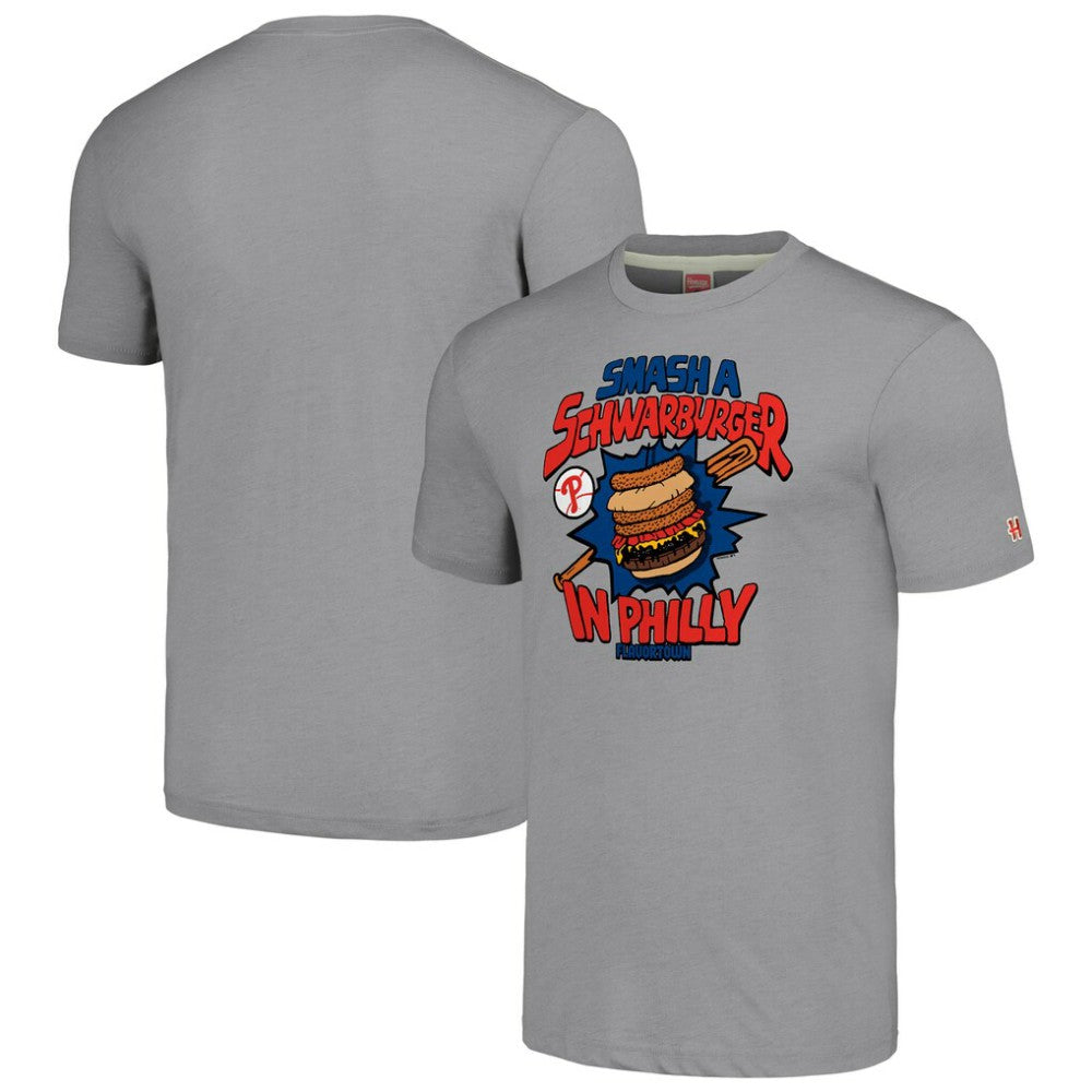 Philadelphia Phillies MLB x Guy Fieri’s Flavortown Unisex Tri-Blend T-Shirt - Gray