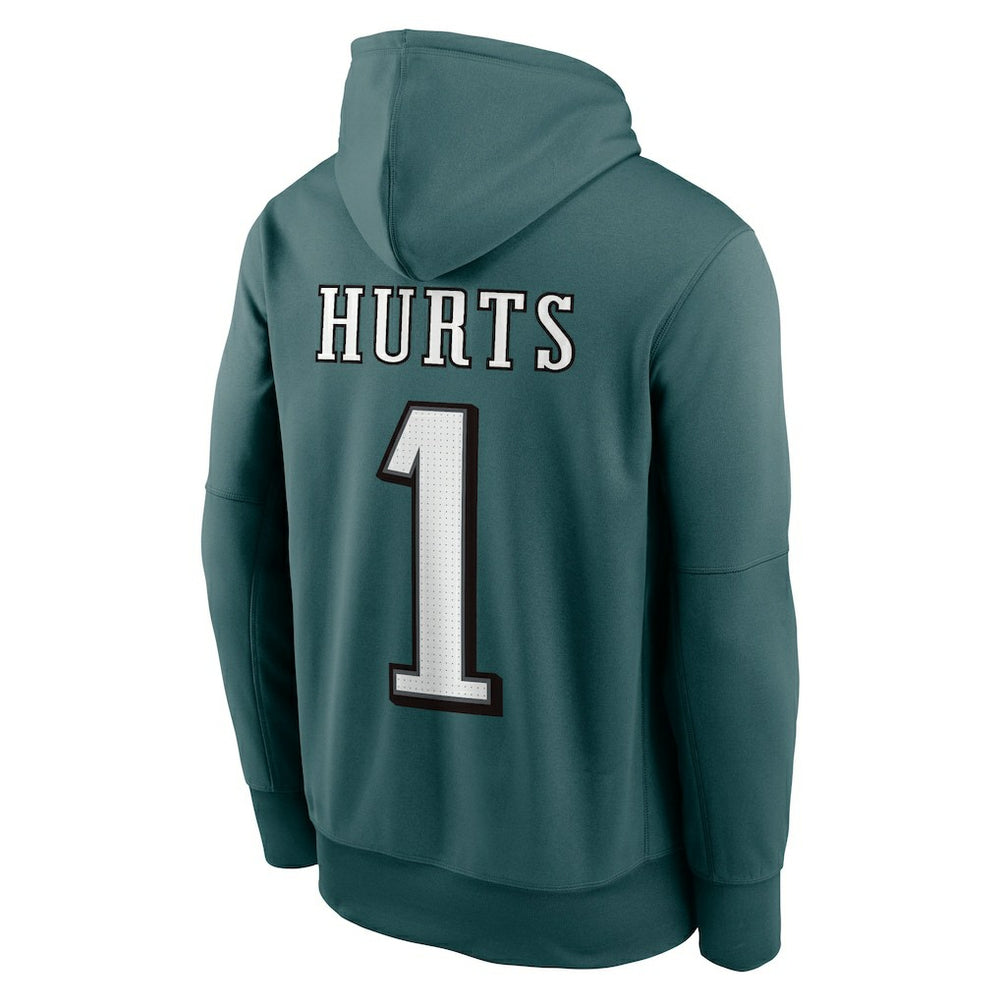Jalen Hurts Philadelphia Eagles Player Name & Number Therma Hoodie - Midnight Green | Nike for sale