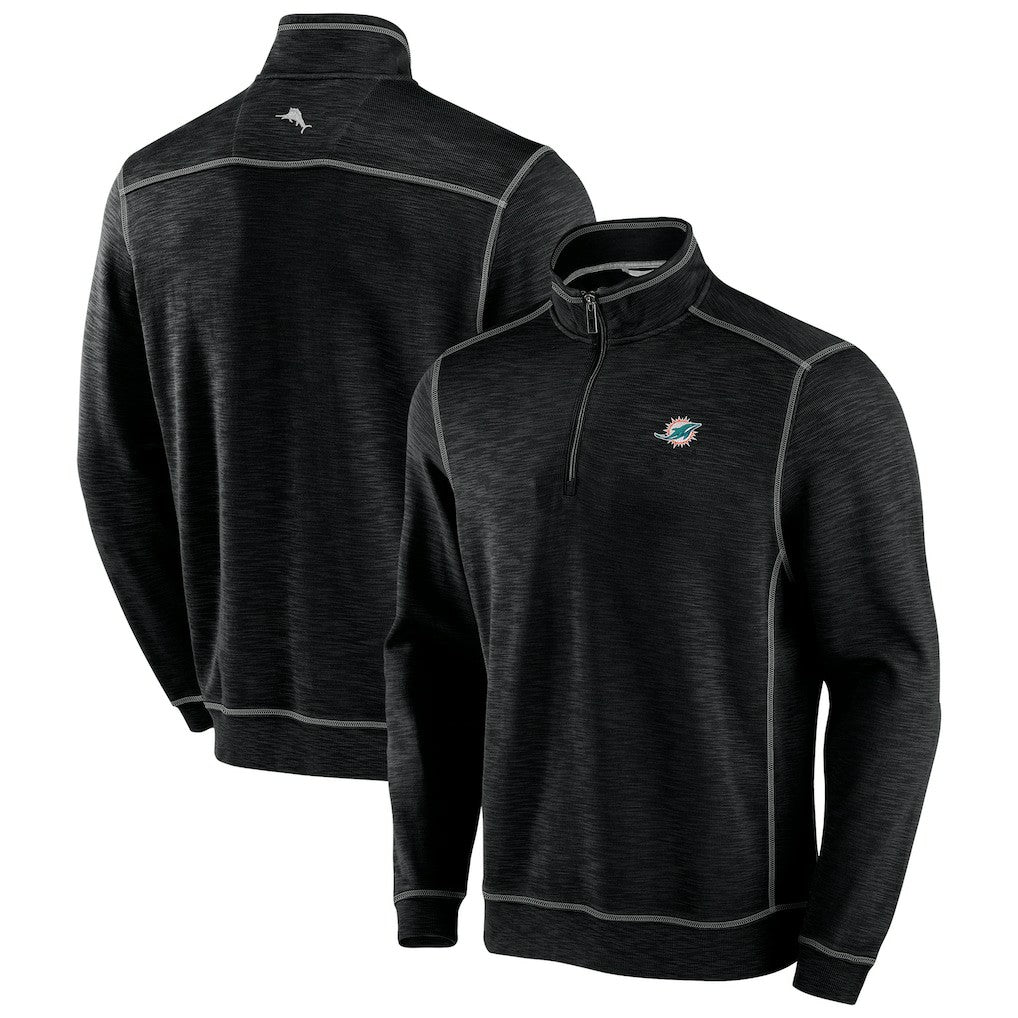 Miami Dolphins Big & Tall Tobago Bay Half-Zip Sweatshirt - Black outlet