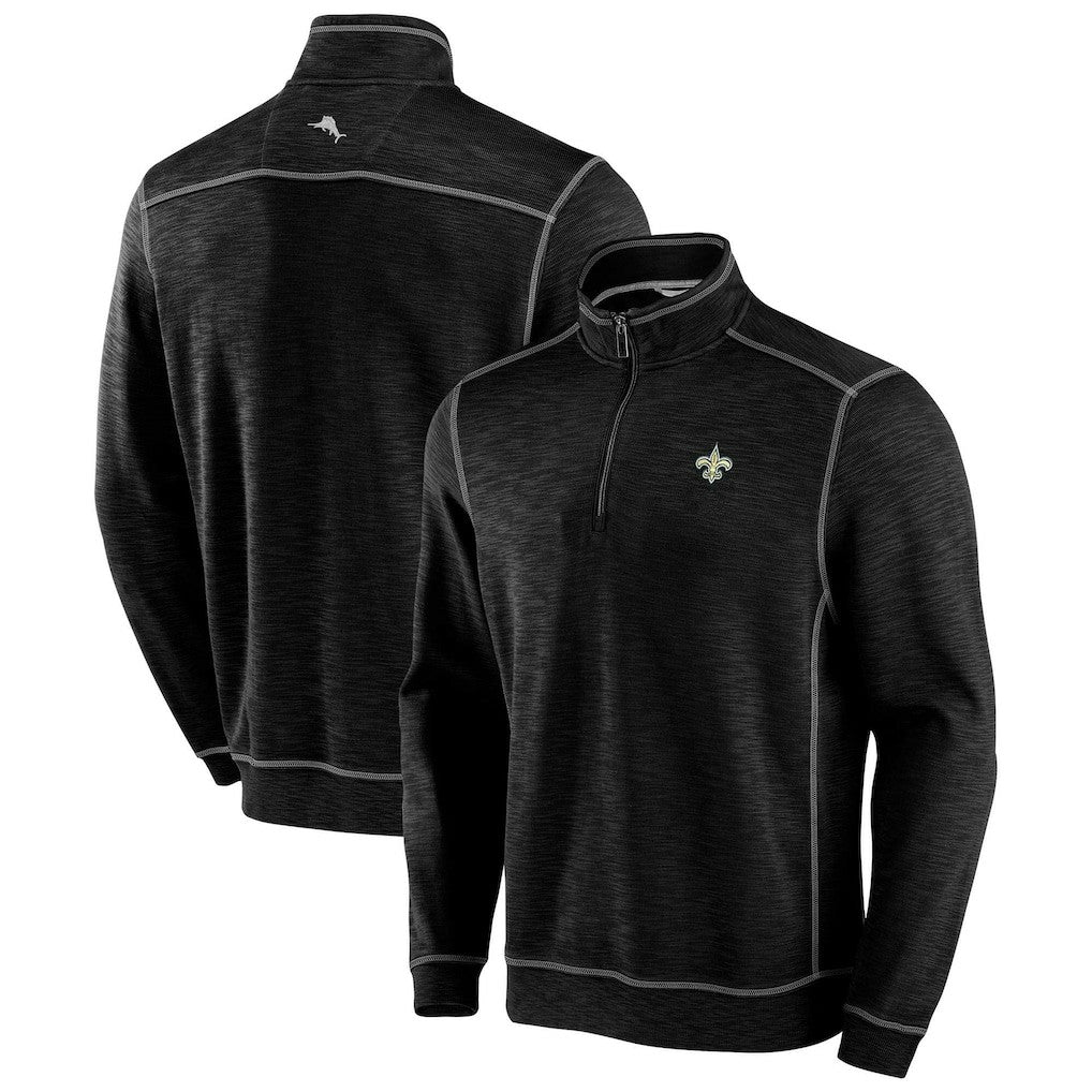 New Orleans Saints Tobago Bay Tri-Blend Half-Zip Sweatshirt - Black online