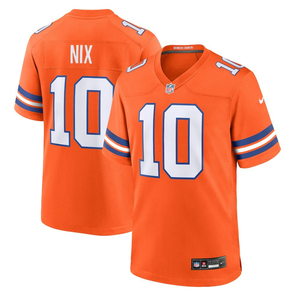 Bo Nix Denver Broncos Mile High Collection 1977 Throwback Player Game Jersey - Orange | Nike on sale