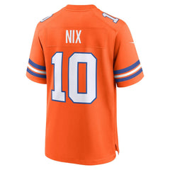 Bo Nix Denver Broncos Mile High Collection 1977 Throwback Player Game Jersey - Orange | Nike on sale