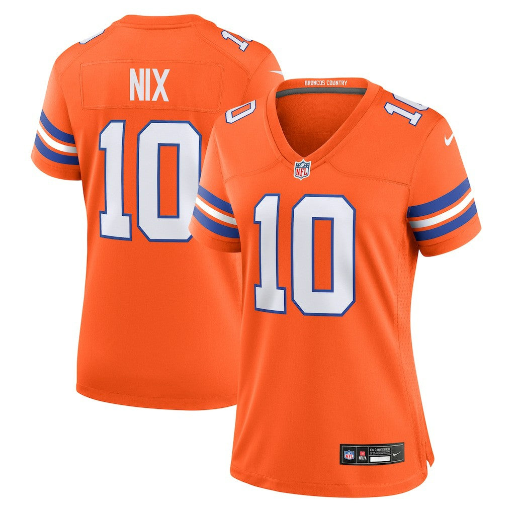 Bo Nix Denver Broncos Women's Mile High Collection 1977 Throwback Player Game Jersey - Orange | Nike on sale