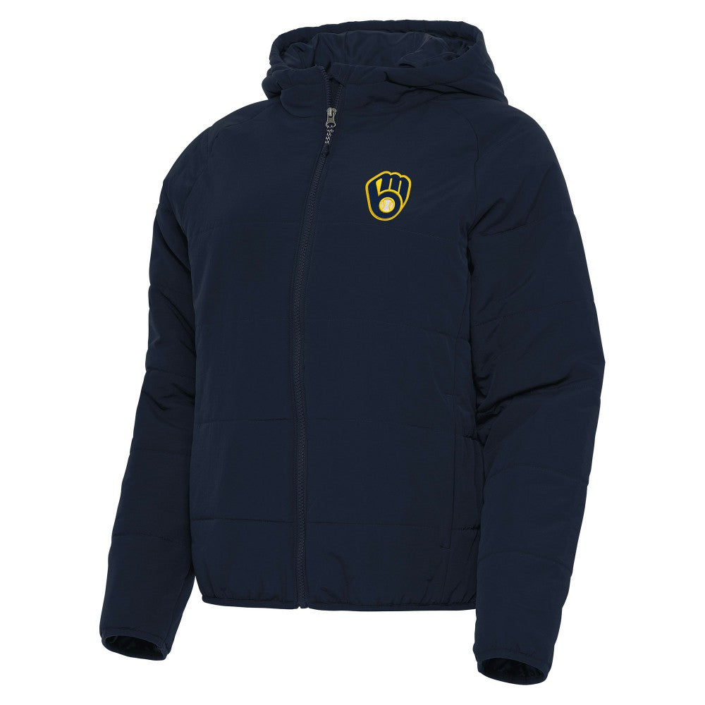 Milwaukee Brewers Antigua Women's Universe Full-Zip Hoodie Jacket - Navy