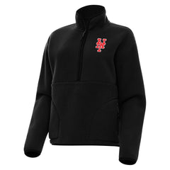 New York Mets Antigua Women's Figure Half-Zip Sweatshirt - Black