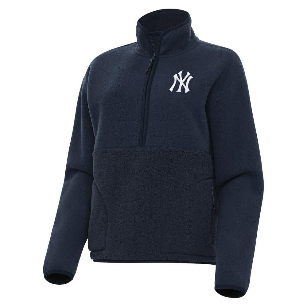 New York Yankees Antigua Women's Figure Half-Zip Sweatshirt - Navy