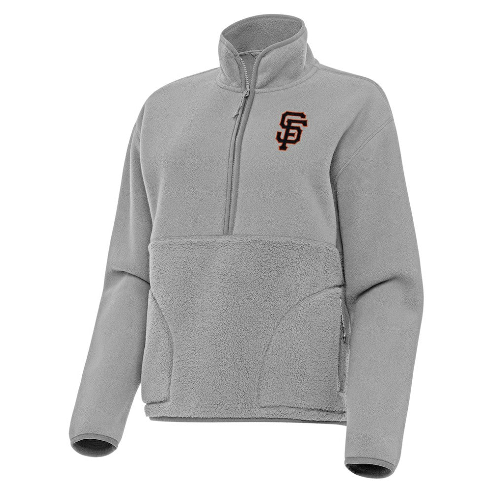 San Francisco Giants Antigua Women's Figure Half-Zip Sweatshirt - Gray