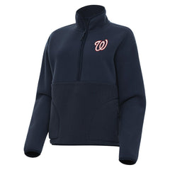 Washington Nationals Antigua Women's Figure Half-Zip Sweatshirt - Navy