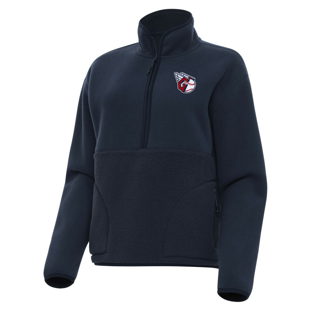 Cleveland Guardians Antigua Women's Figure Half-Zip Sweatshirt - Navy