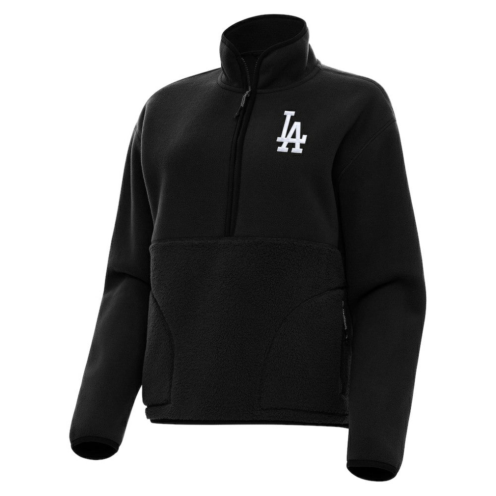 Los Angeles Dodgers Antigua Women's Figure Half-Zip Sweatshirt - Black
