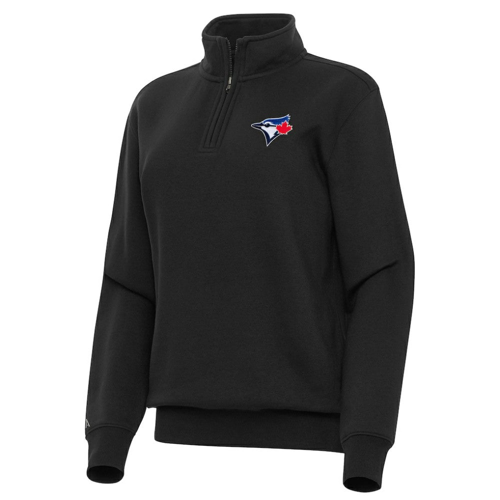 Toronto Blue Jays Antigua Women's Victory Quarter-Zip Sweatshirt - Black