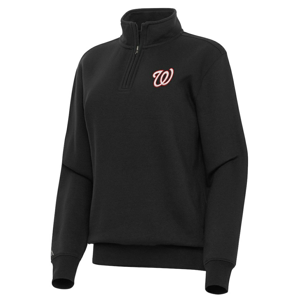 Washington Nationals Antigua Women's Victory Quarter-Zip Sweatshirt - Black