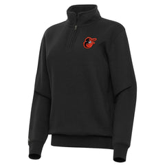Baltimore Orioles Antigua Women's Victory Quarter-Zip Sweatshirt - Black