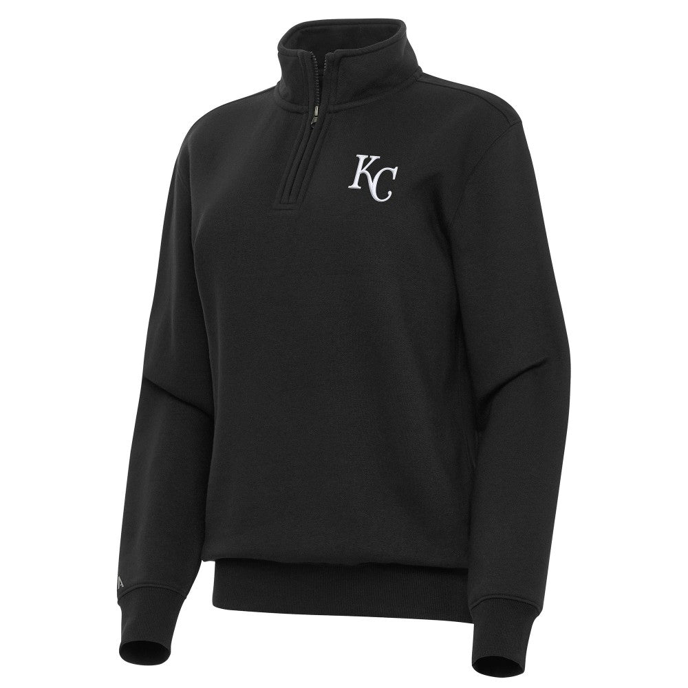 Kansas City Royals Antigua Women's Victory Quarter-Zip Sweatshirt - Black
