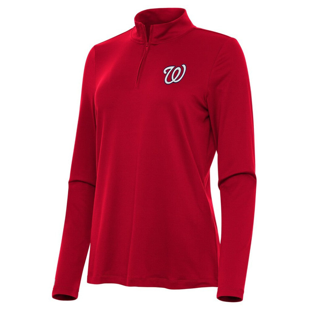 Washington Nationals Antigua Women's Reprocess Quarter-Zip Top - Red