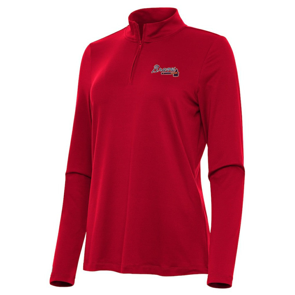 Atlanta Braves Antigua Women's Reprocess Quarter-Zip Top - Red