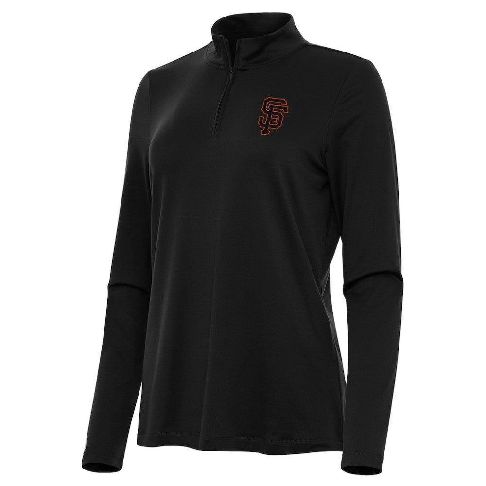 San Francisco Giants Antigua Women's Reprocess Quarter-Zip Top - Black