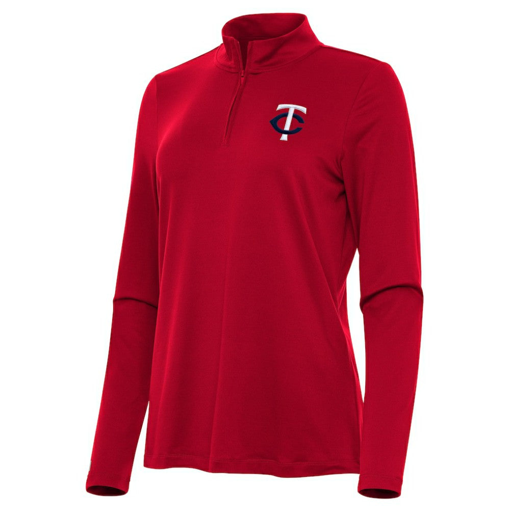 Minnesota Twins Antigua Women's Reprocess Quarter-Zip Top - Red