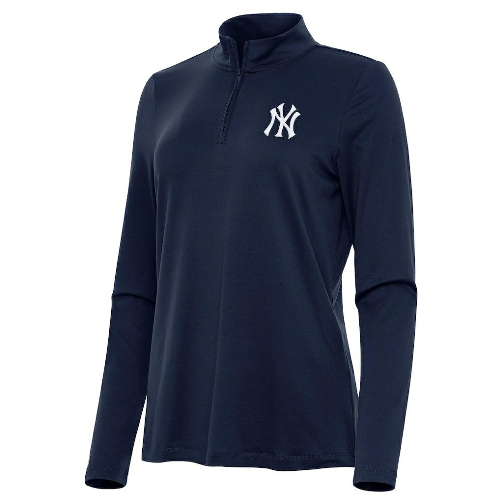 New York Yankees Antigua Women's Reprocess Quarter-Zip Top - Navy