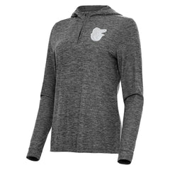 Baltimore Orioles Antigua Women's Daybreak Quarter-Zip Hoodie - Heather Black