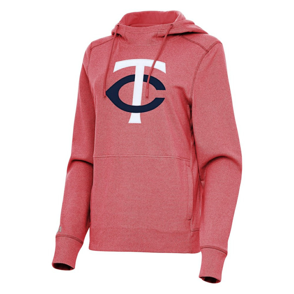 Minnesota Twins Antigua Women's Justice Pullover Hoodie - Heather Red