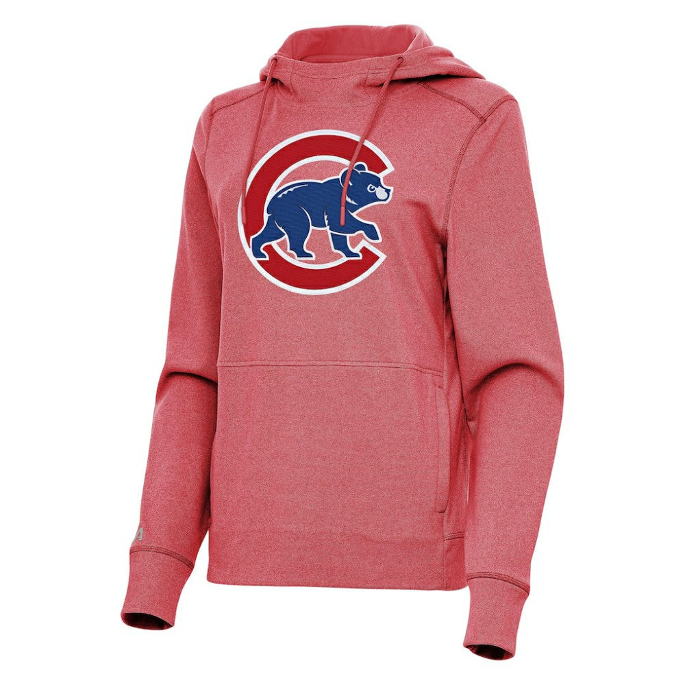 Chicago Cubs Antigua Women's Justice Pullover Hoodie - Heather Red