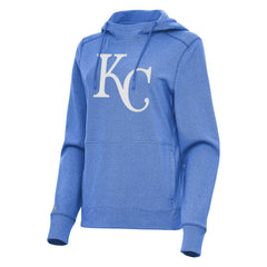 Kansas City Royals Antigua Women's Justice Pullover Hoodie - Heather Light Blue