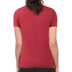 Los Angeles Angels G-III 4Her by Carl Banks Women's Super-Slim Fit Lightweight Leopard Heart T-Shirt - Red